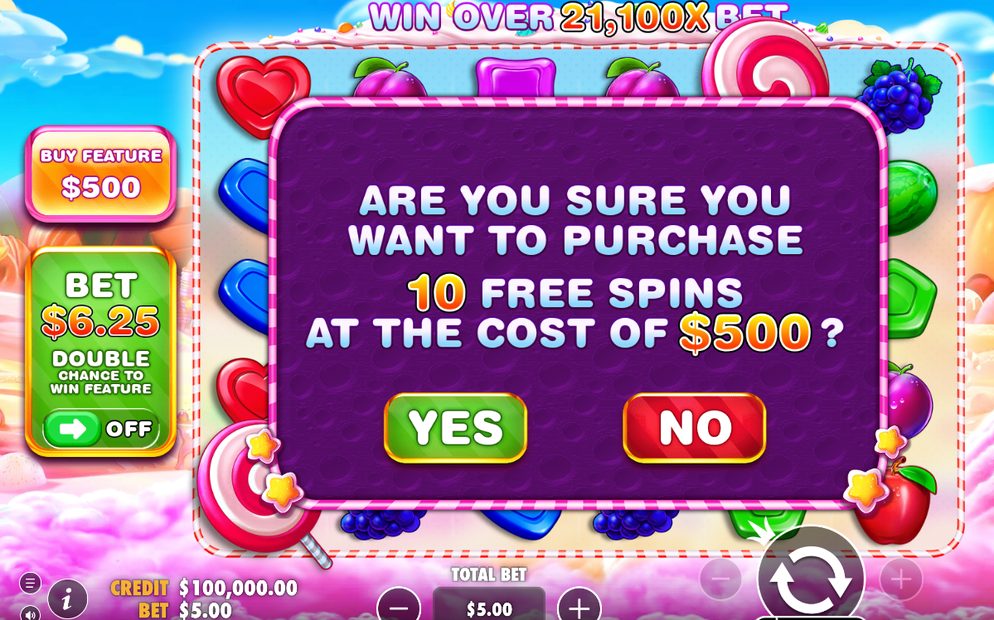 Ante Bet intill Buy Feature i vänsterpanelen