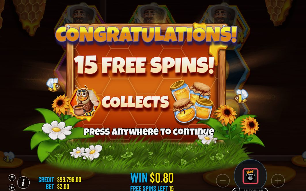 Free spins med Honeypot Trails som ger extra spins