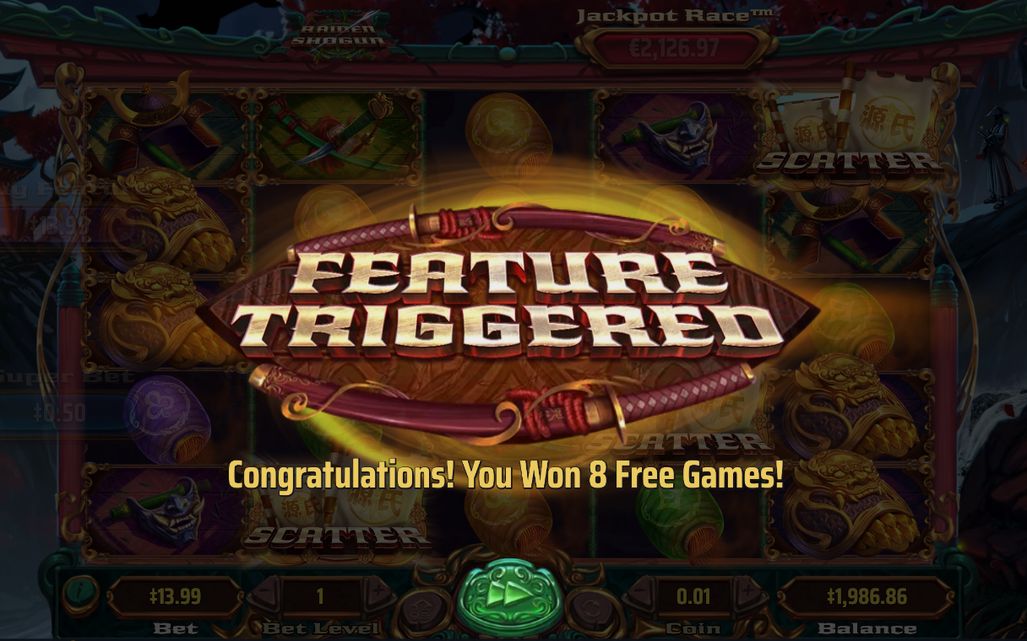 Free Games-rundan med sitt antal spel och multiplikator